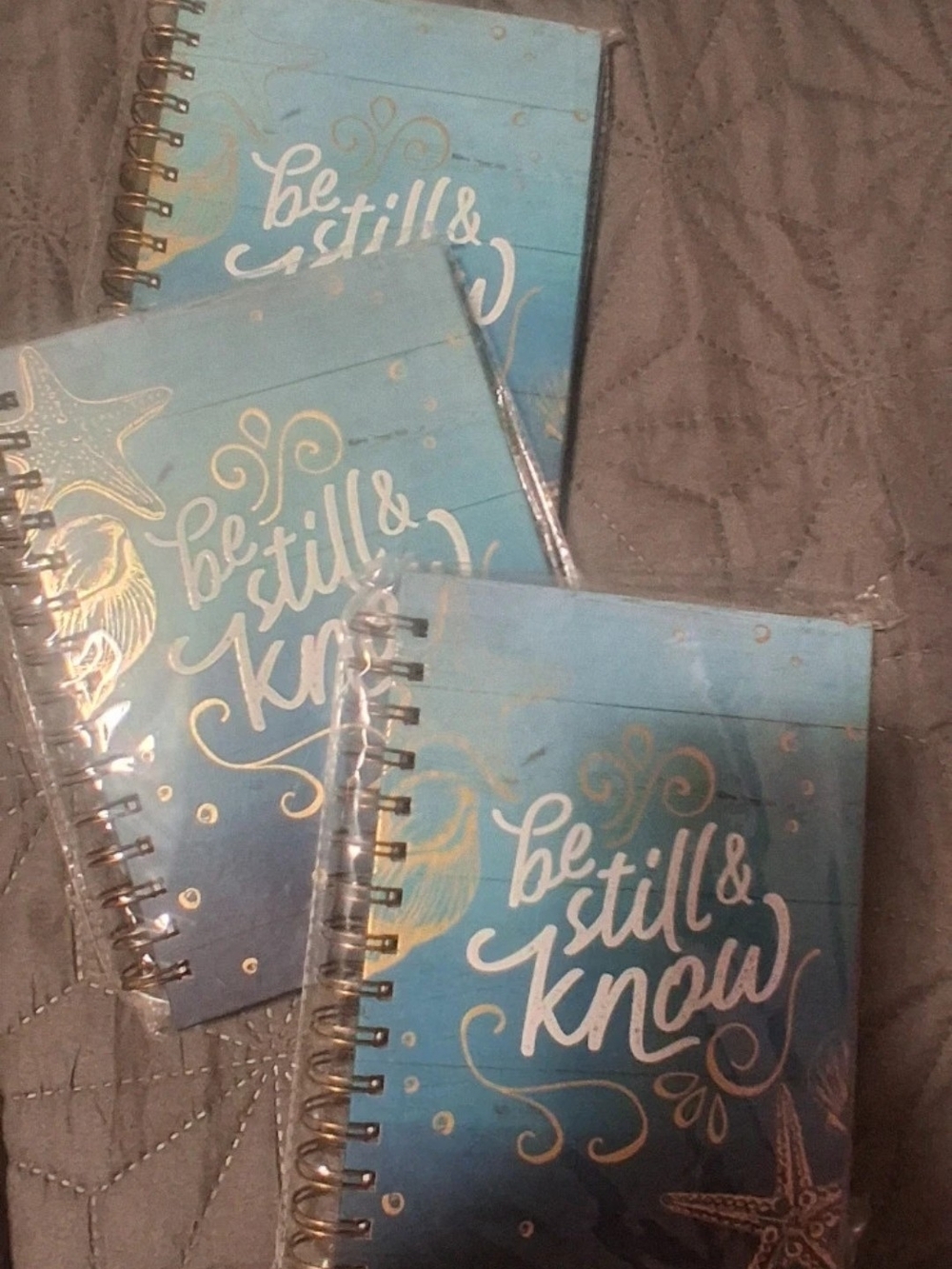 Be Still & Know Spiral Notebook - Blue with Gold Accents